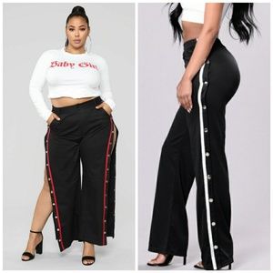 Fashion Nova Snap to The Top Black White Pants 3X New $45